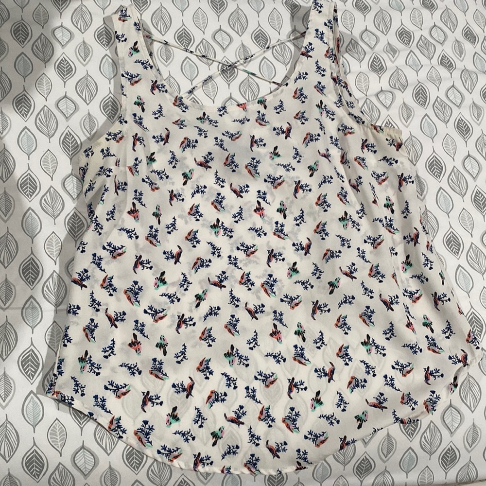 cotton/polyester backless crisscross top